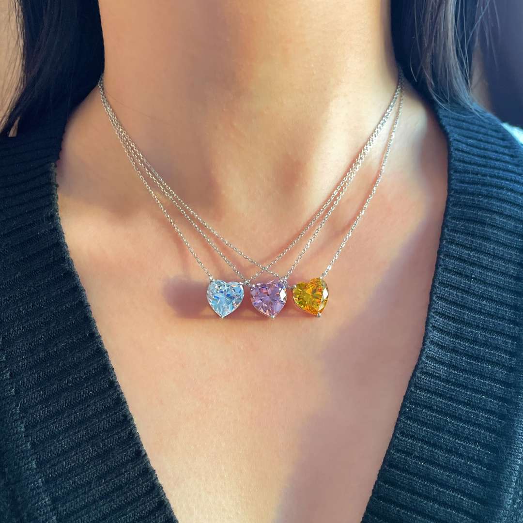 [Oramore Jewelry]6.0 carat Radiant Heart Shape Necklace