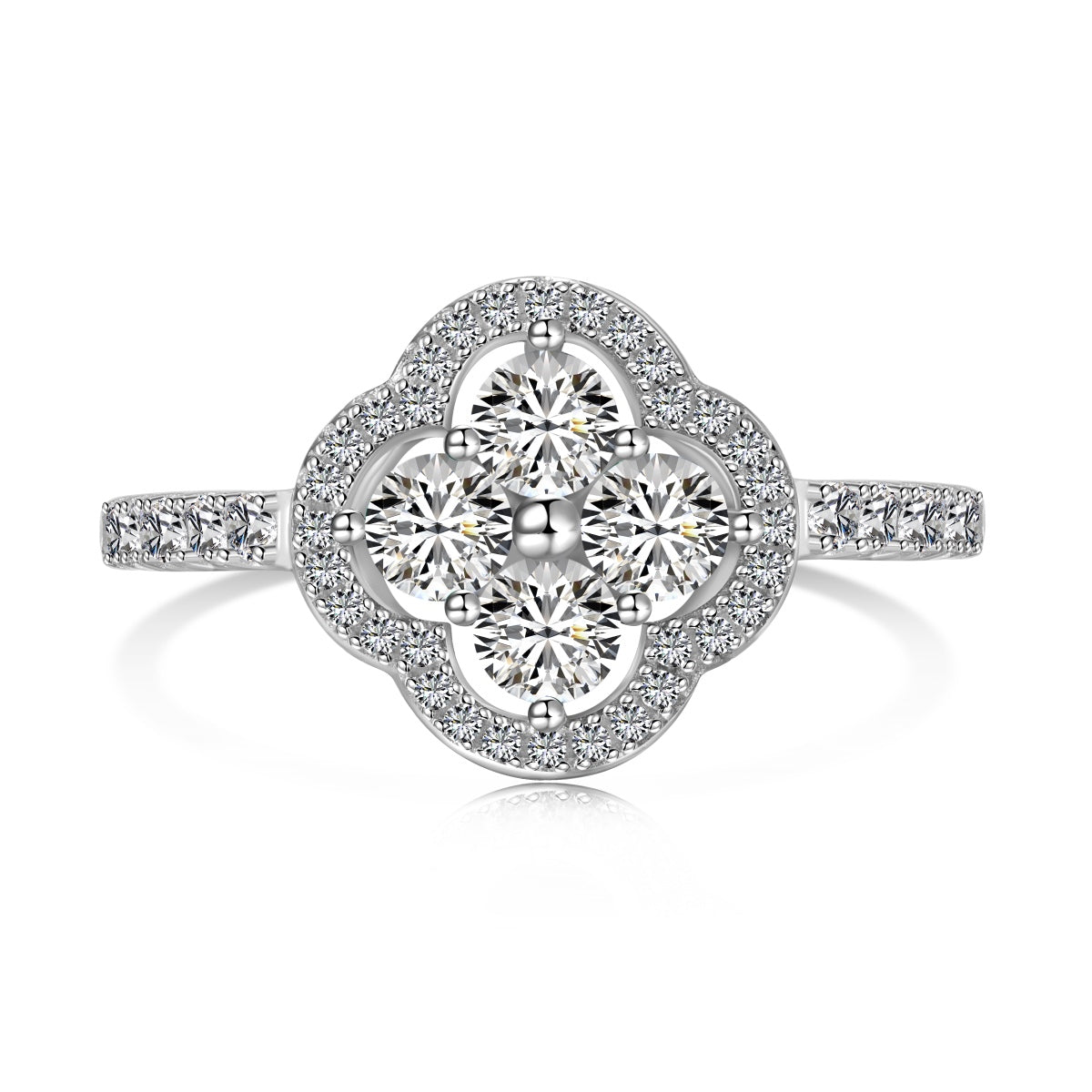 [Oramore Jewelry]Four Leaf Clover Flower Design Ring