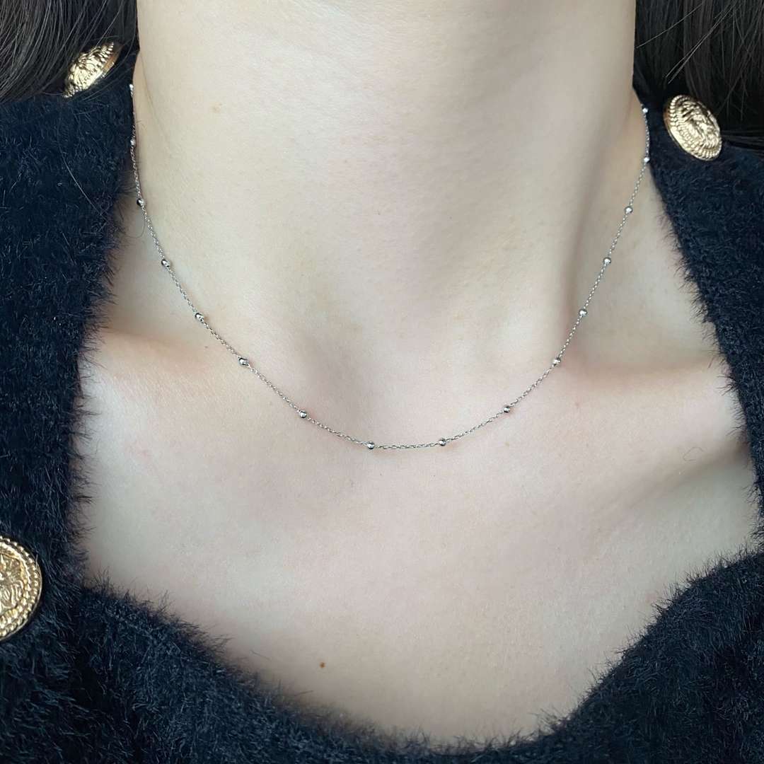 [Oramore Jewelry]Small Bead Clavicle Chain Simple Necklace