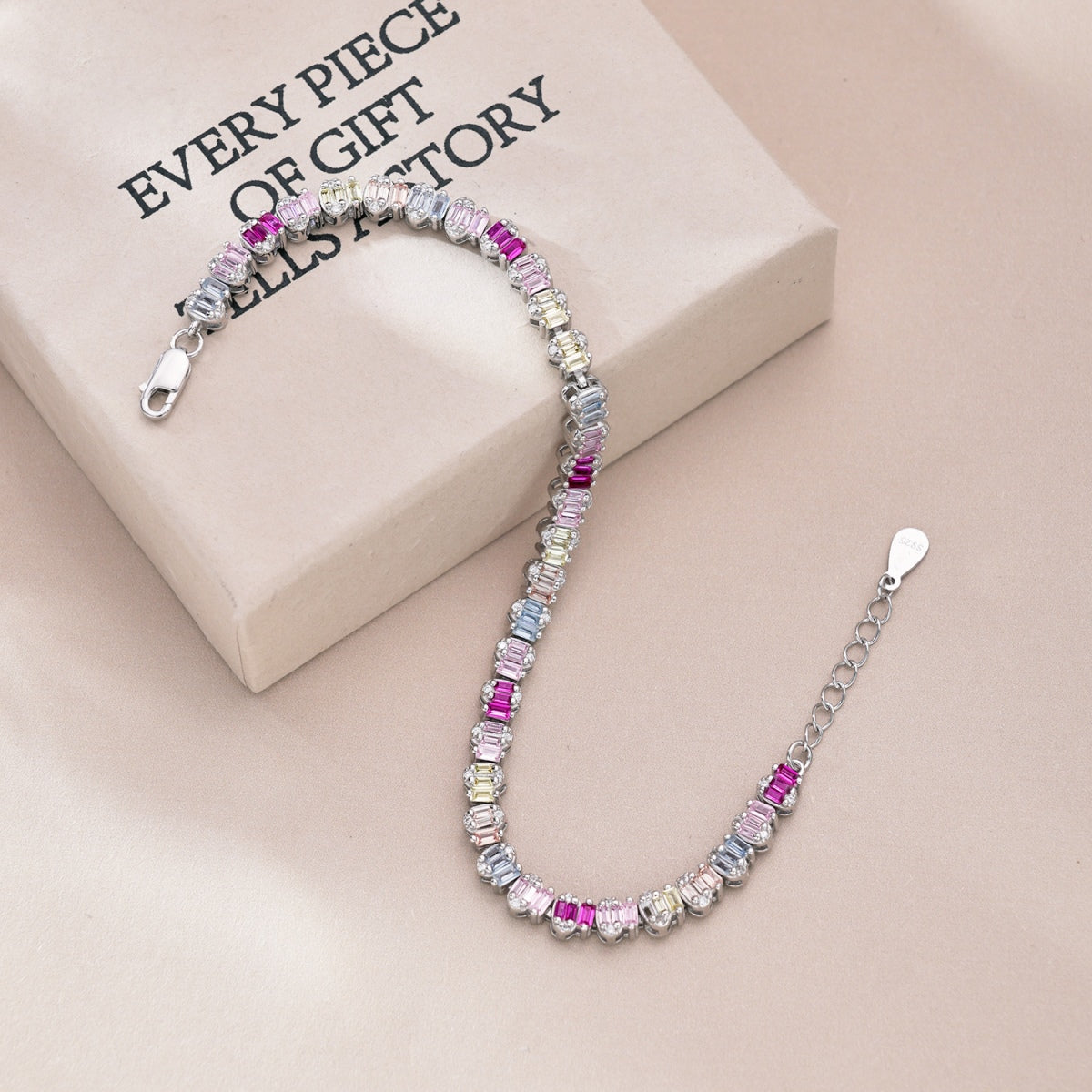 [Oramore Jewelry]Delicate Colorful Emerald Cut Party Bracelet