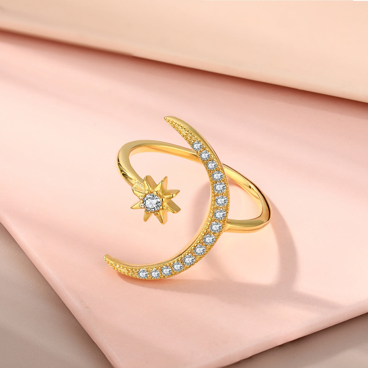 [Oramore  Jewelry]Eternity Moon & Star Ring