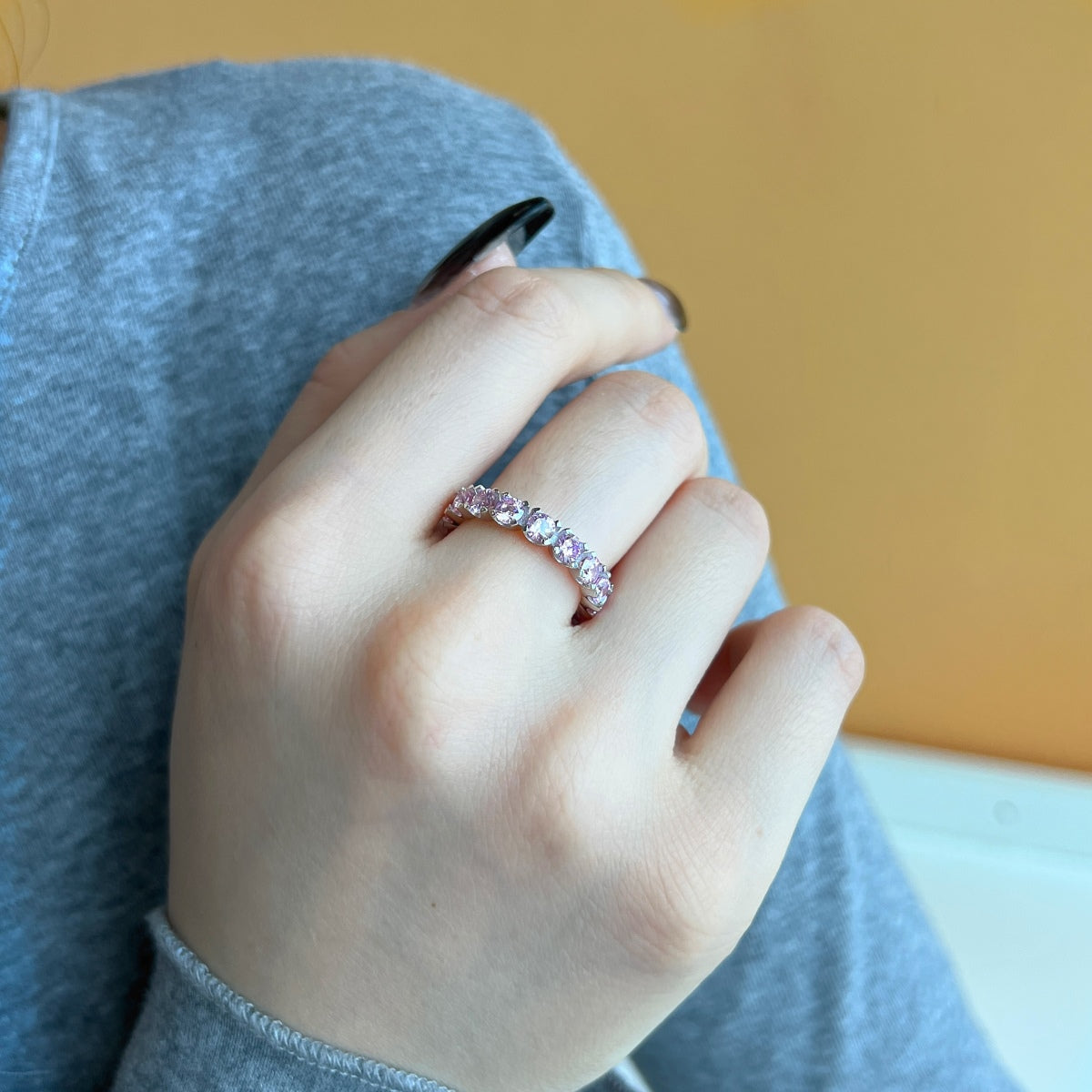 [Oramore Jewelry]Eternity Round Cut Tennis Ring