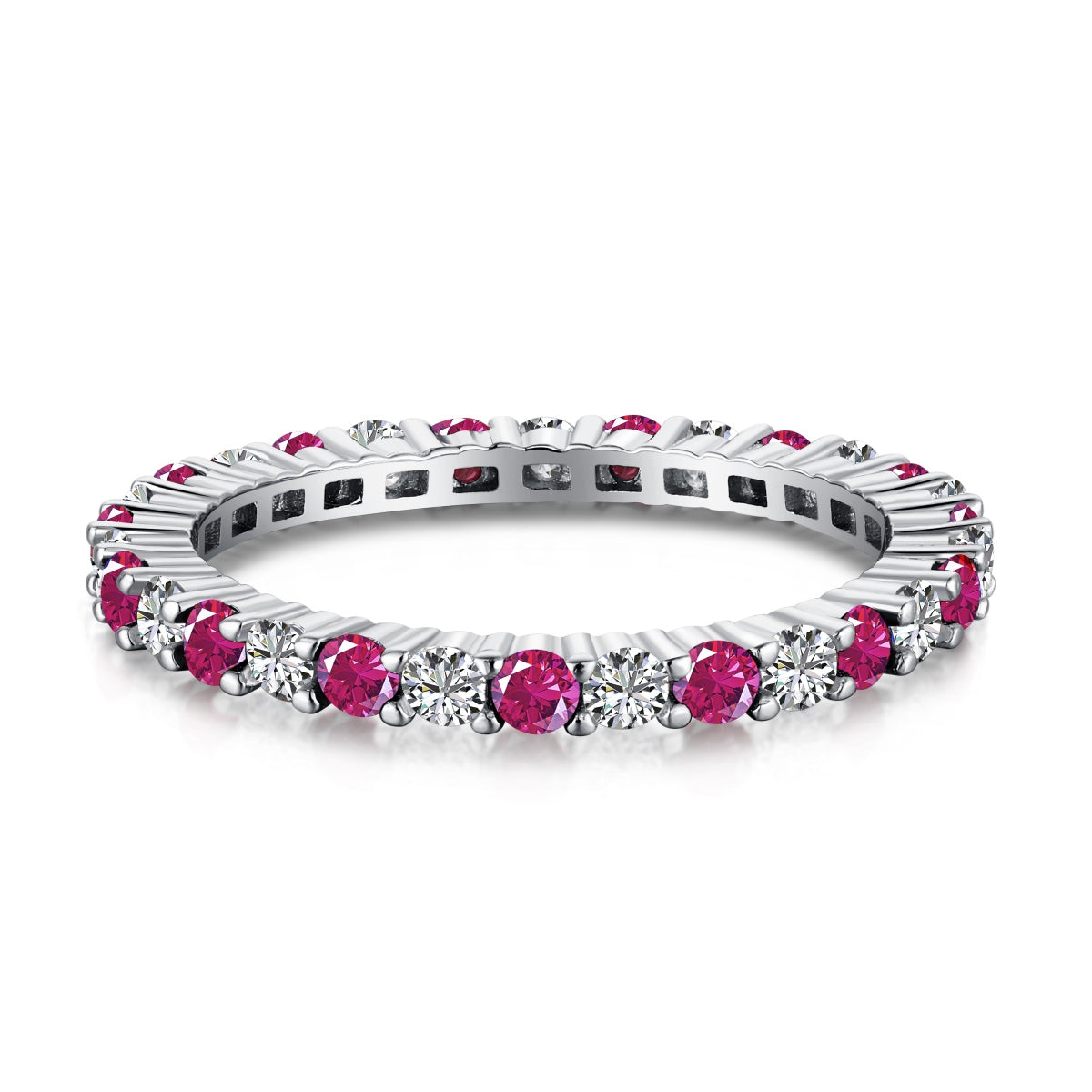[Oramore  Jewelry]Exquisite Colorful Round Cut Tennis Ring
