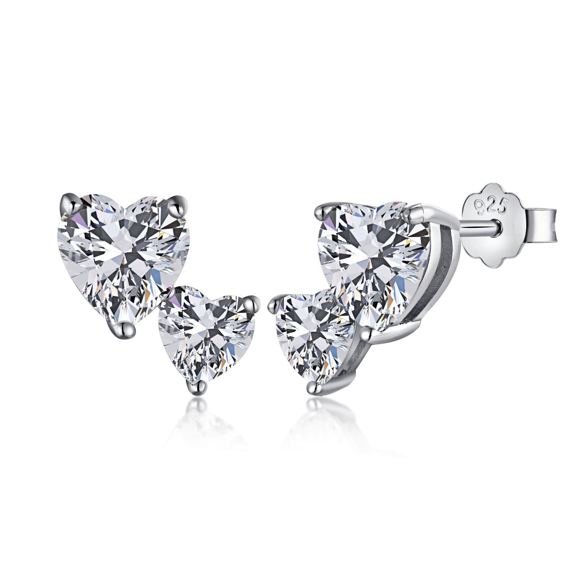 [Oramore Jewelry]Double Heart-Shape Classic Princess Style Earrings