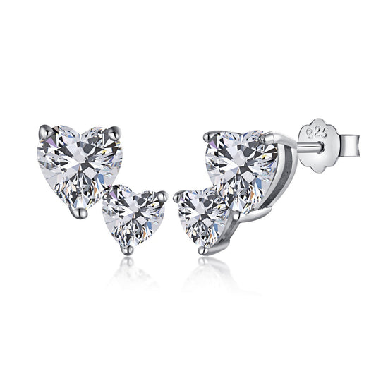 [Oramore Jewelry]Double Heart-Shape Classic Princess Style Earrings