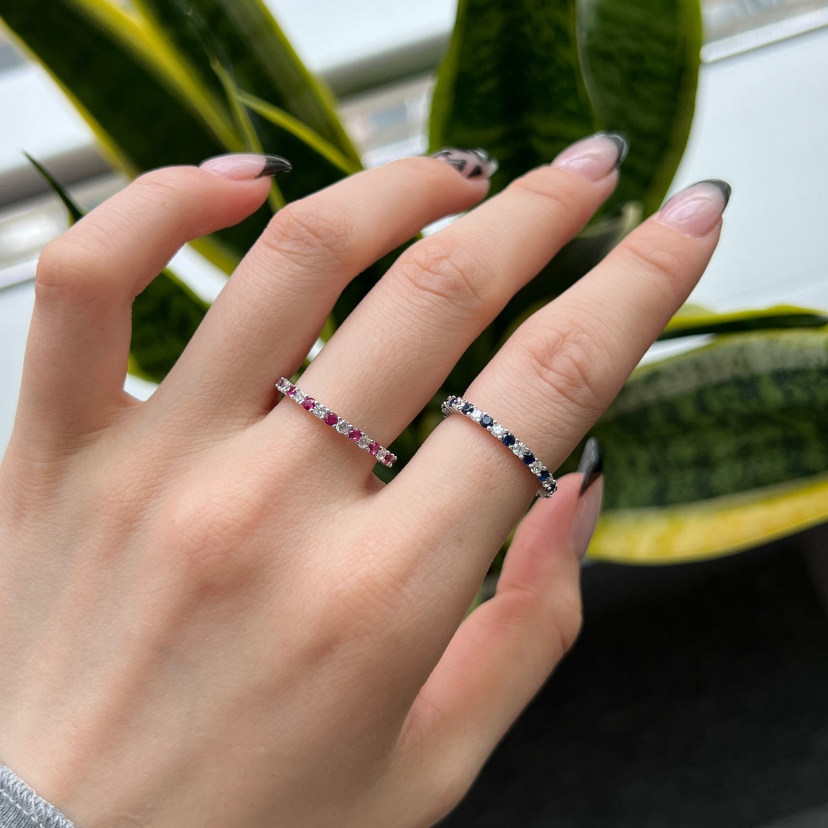 [Oramore  Jewelry]Exquisite Colorful Round Cut Tennis Ring