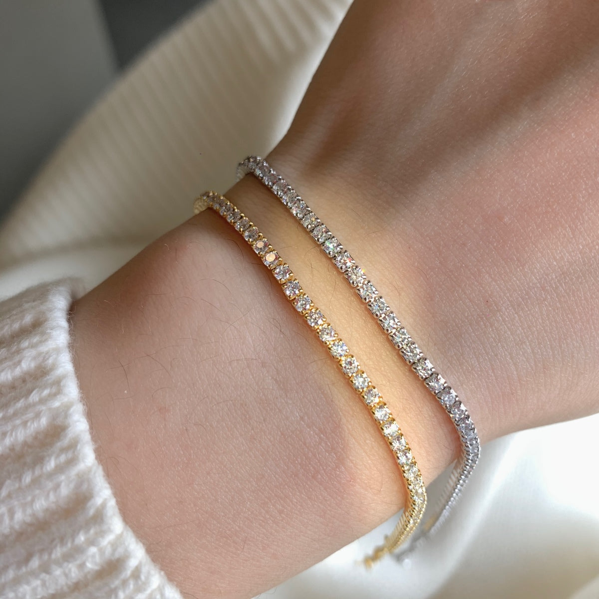[Oramore Jewelry]Radiant Shinning Princess Cut Tennis Bracelet