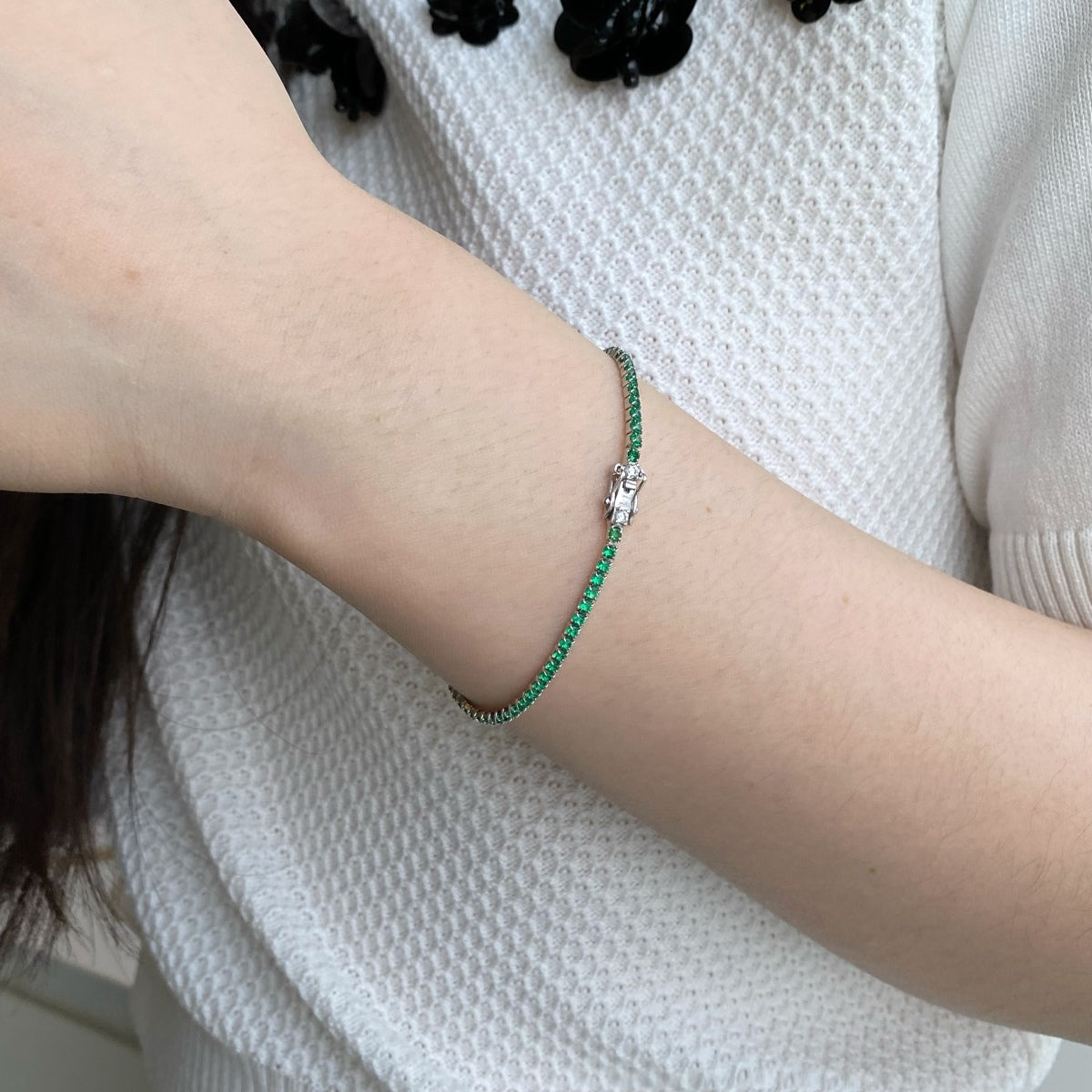 [Oramore Jewelry]Dazzling Colorful Round Cut Daily Bracelet