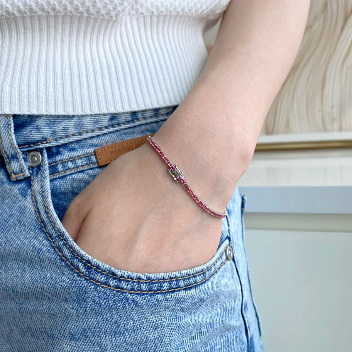 [Oramore Jewelry]Dazzling Colorful Round Cut Daily Bracelet