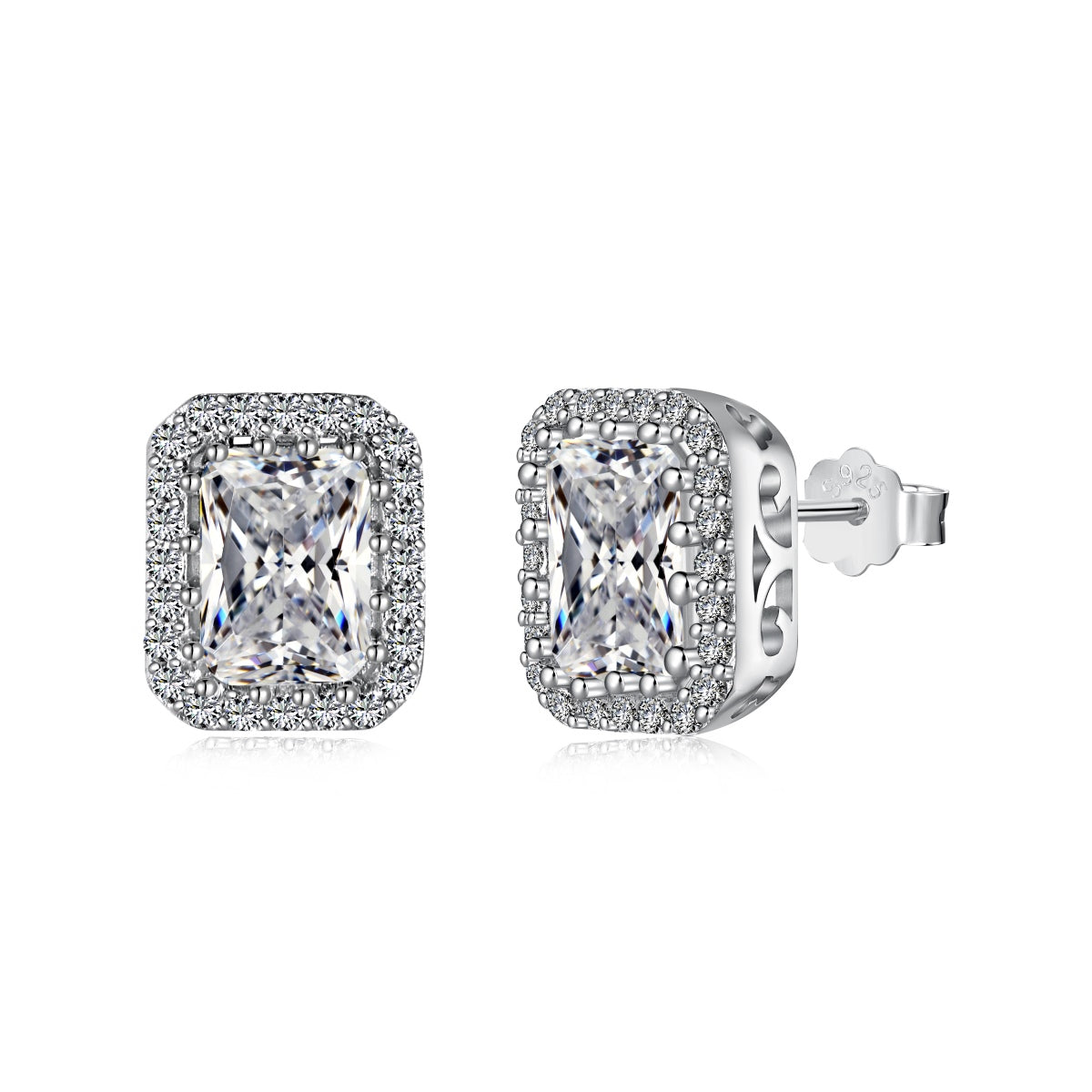 [Oramore Jewelry]1.0 Carat Luxurious Dainty Emerald Cut Daily Earrings