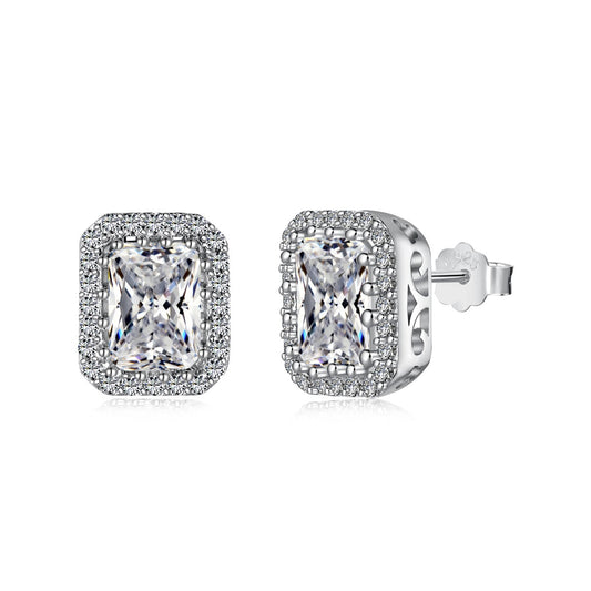 [Oramore Jewelry]1.0 Carat Luxurious Dainty Emerald Cut Daily Earrings