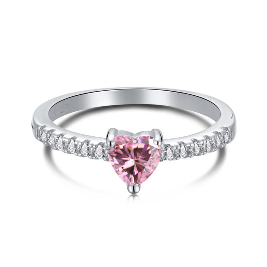[Oramore  Jewelry]0.5 Carat CaratEternity Charming Heart Shape Lover Ring