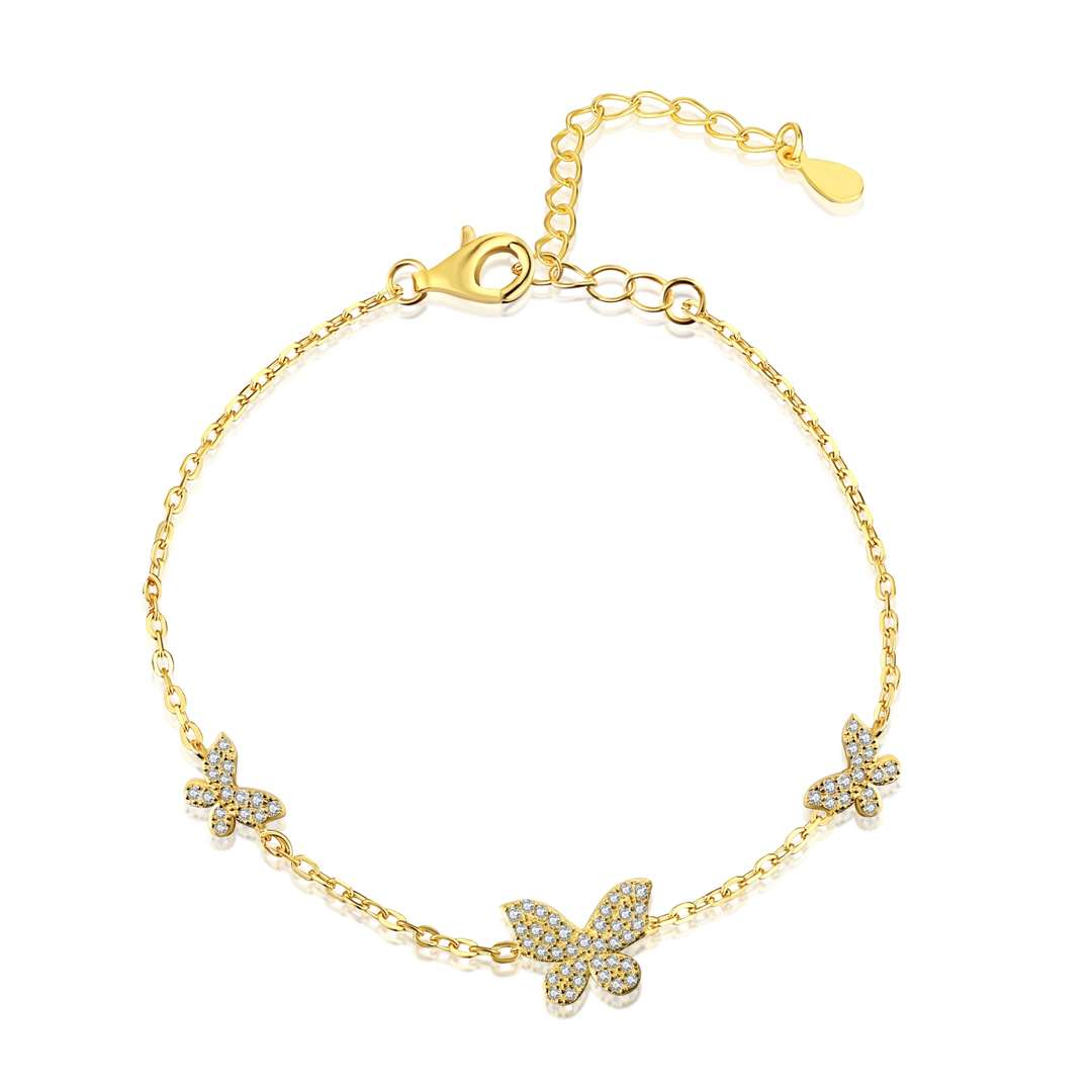 [Oramore Jewelry]Delicate Butterfly Pendant Bracelet
