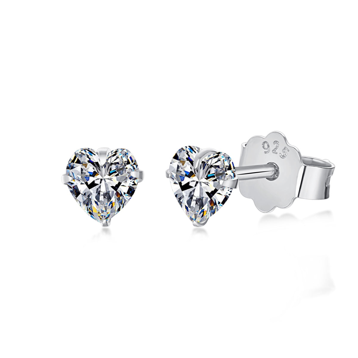 [Oramore Jewelry]Sparkling Heart Shaped Simple Earrings