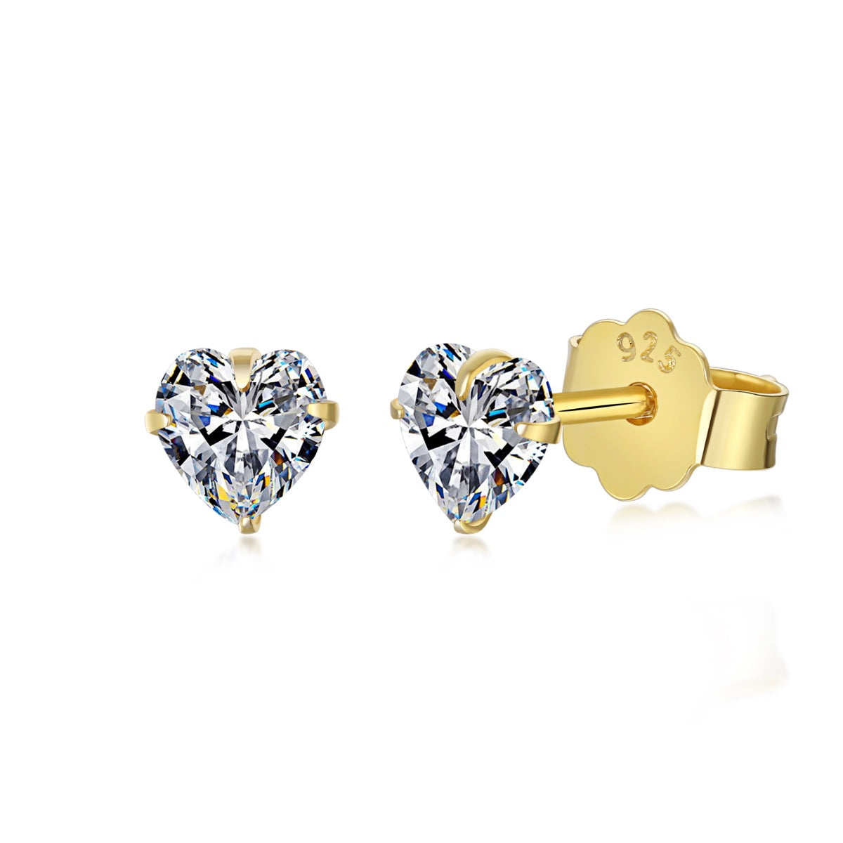 [Oramore Jewelry]Sparkling Heart Shaped Simple Earrings