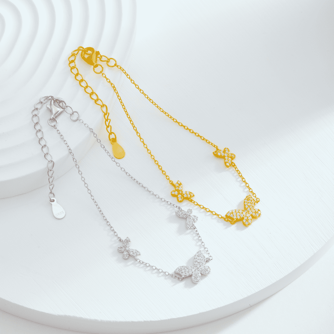 [Oramore Jewelry]Delicate Butterfly Pendant Bracelet