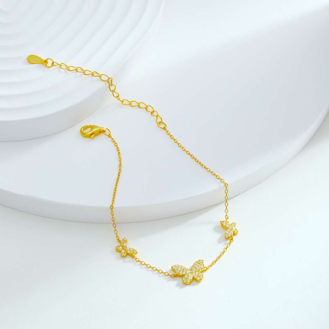 [Oramore Jewelry]Delicate Butterfly Pendant Bracelet