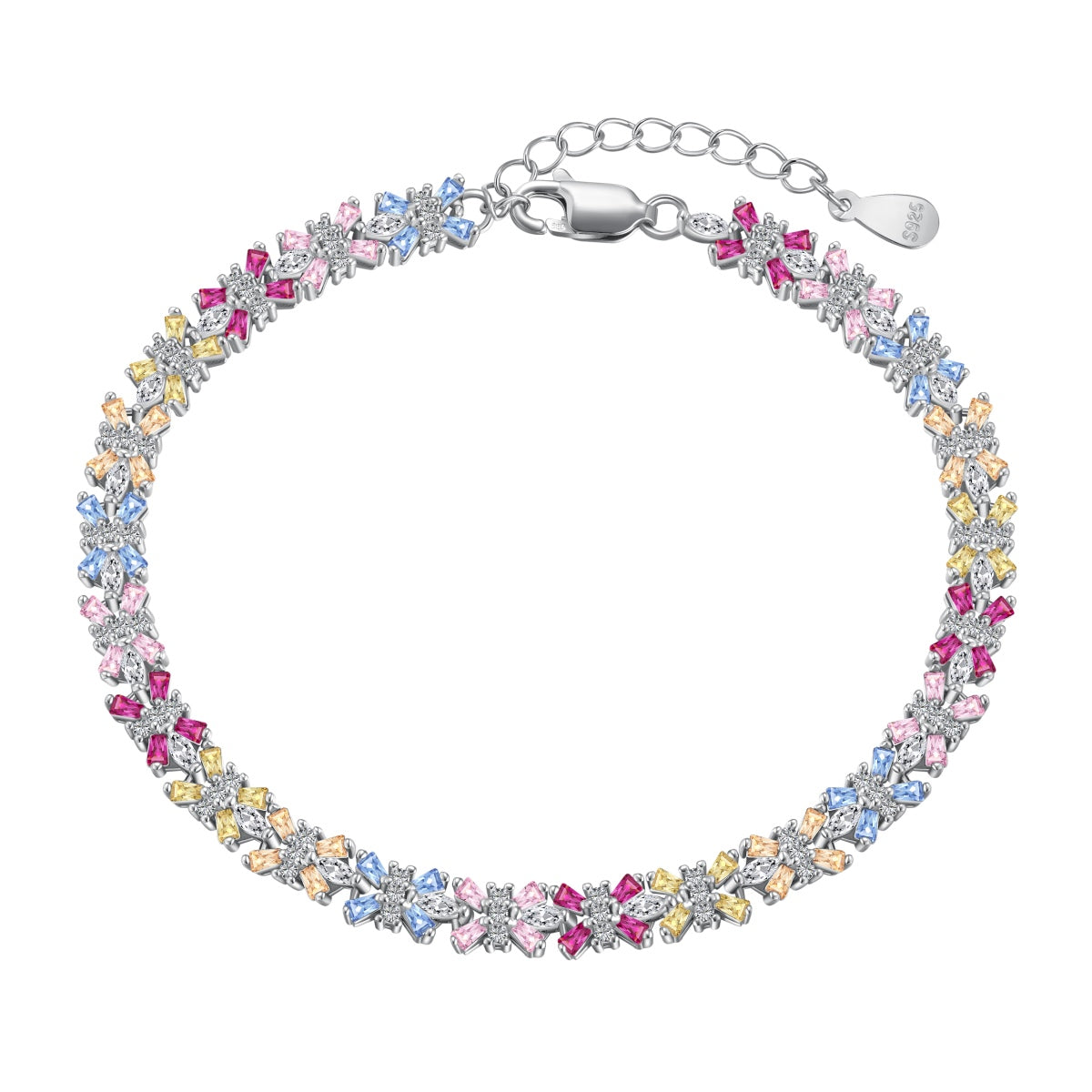 [Oramore Jewelry]Radiant Colorful Emerald Cut Party Bracelet