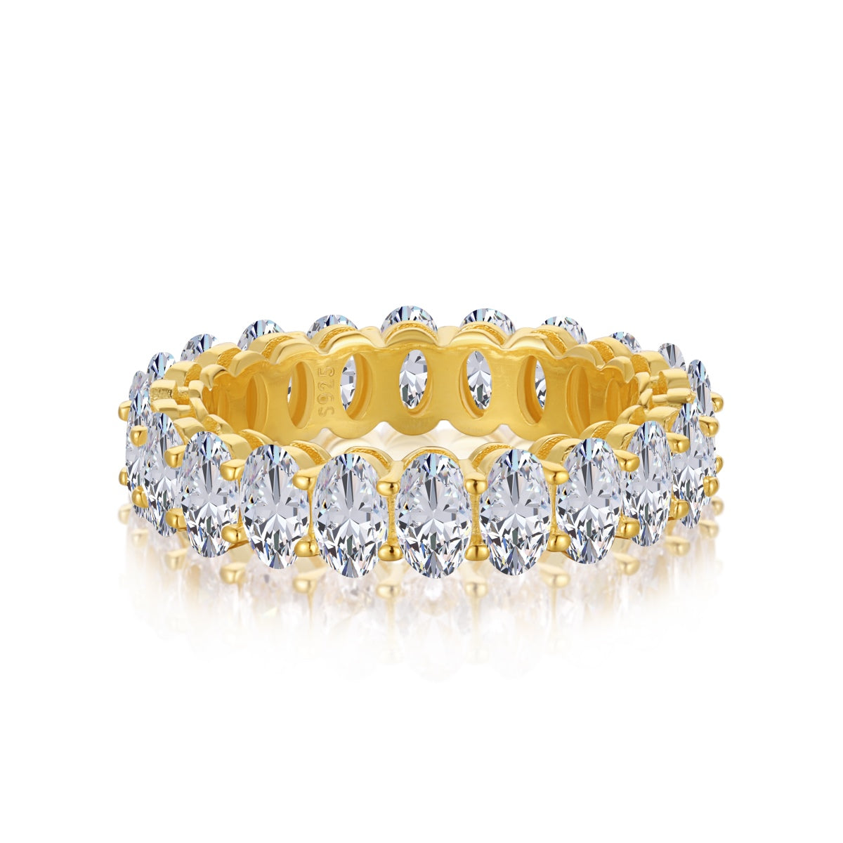 [Oramore Jewelry]Ornate Oval Cut Tennis Ring