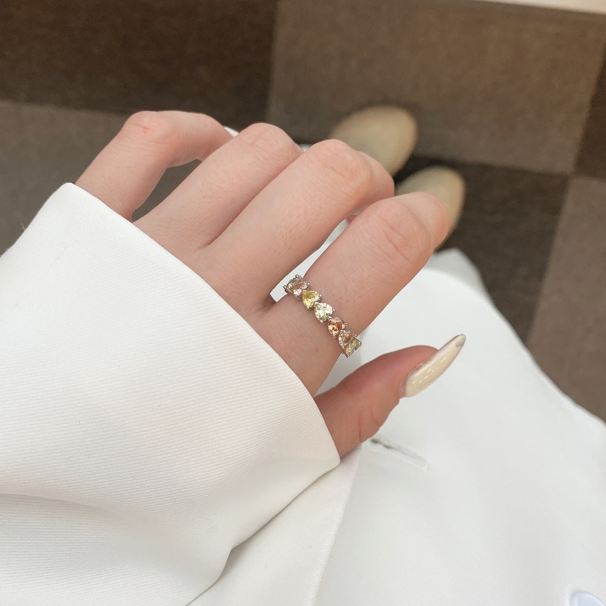 [Oramore  Jewelry]0.25 Carat Radiant Romance Heart Cut Lover Ring