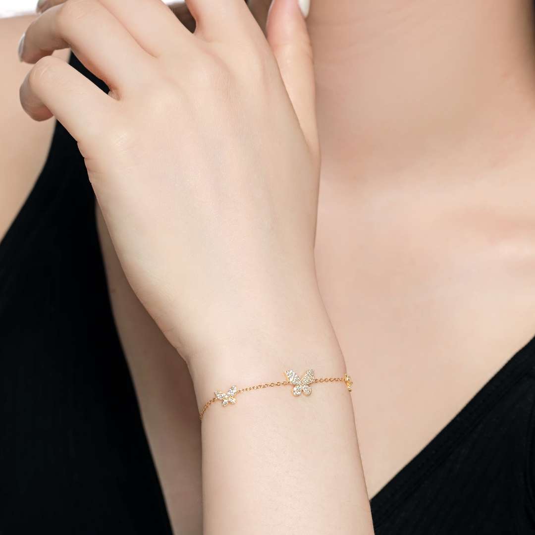 [Oramore Jewelry]Delicate Butterfly Pendant Bracelet