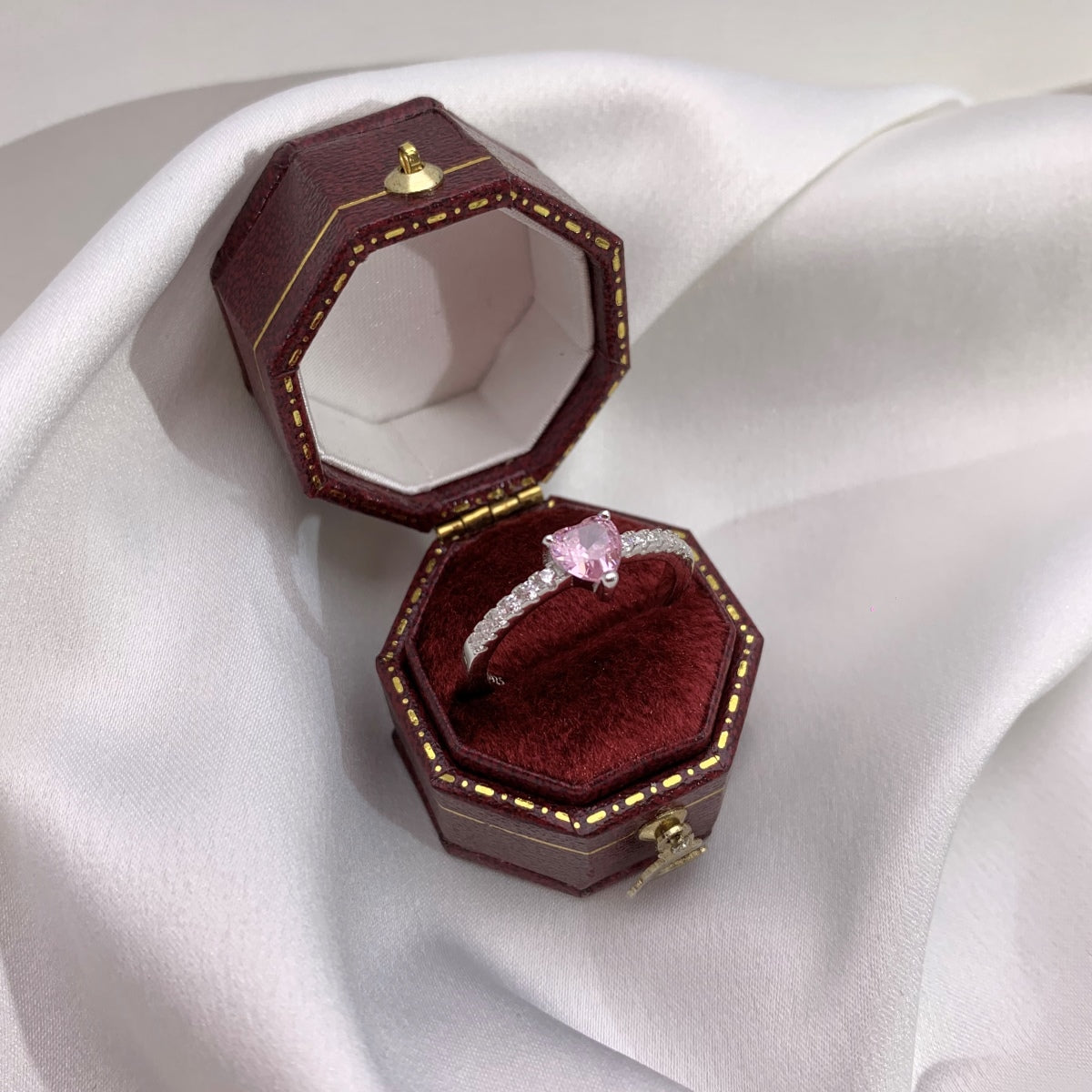 [Oramore  Jewelry]0.5 Carat CaratEternity Charming Heart Shape Lover Ring