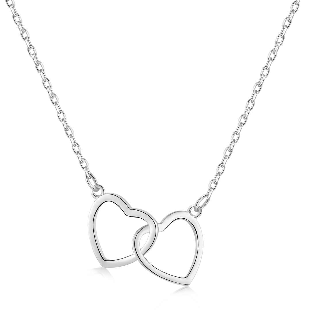 [Oramore Jewelry]Sterling Silver Love Double Ring Necklace
