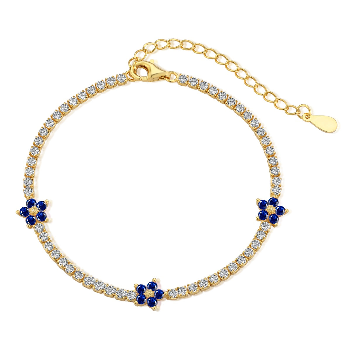 [Oramore Jewelry]Sparkling Flower Shape Tennis Bracelet