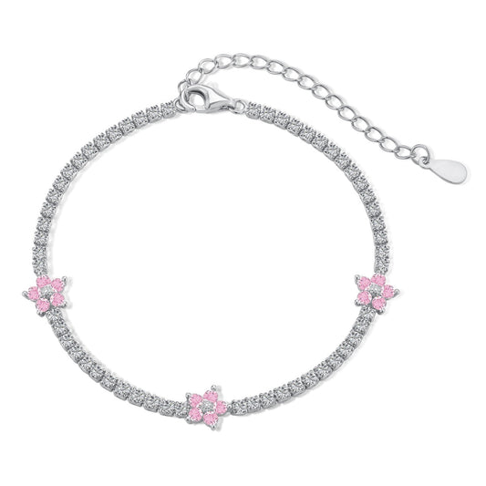 [Oramore Jewelry]Sparkling Flower Shape Tennis Bracelet