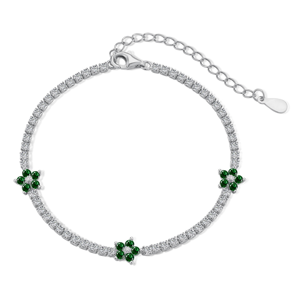 [Oramore Jewelry]Sparkling Flower Shape Tennis Bracelet