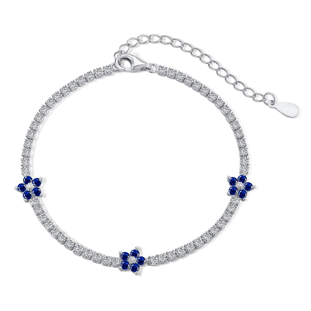 [Oramore Jewelry]Sparkling Flower Shape Tennis Bracelet