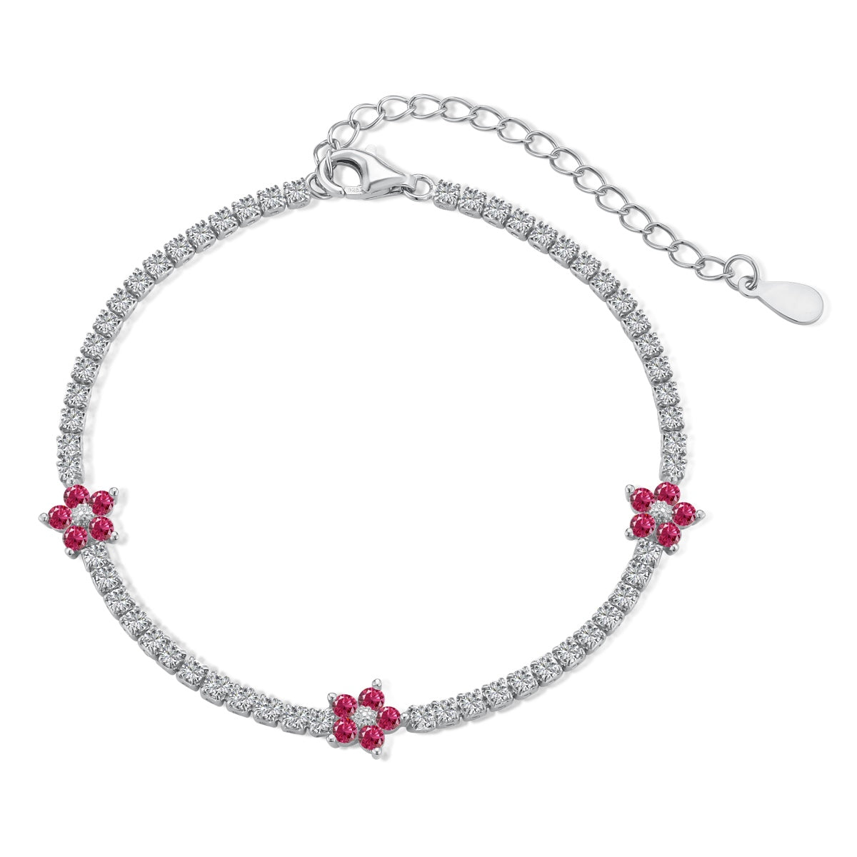 [Oramore Jewelry]Sparkling Flower Shape Tennis Bracelet