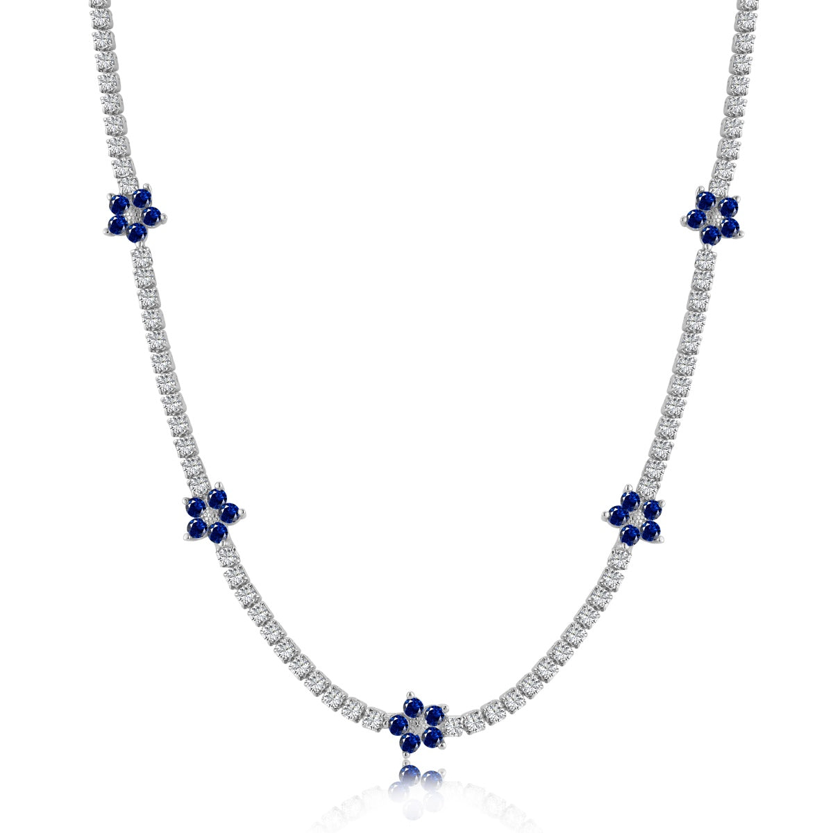 [Oramore Jewelry]Luxurious Colorful Flower Tennis Necklace