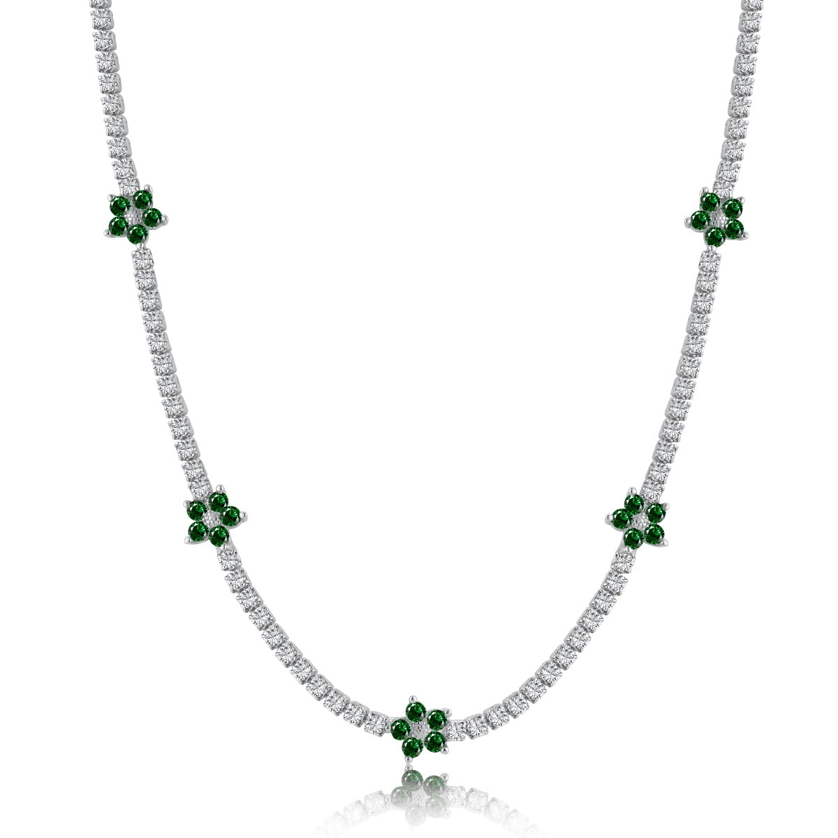 [Oramore Jewelry]Luxurious Colorful Flower Tennis Necklace