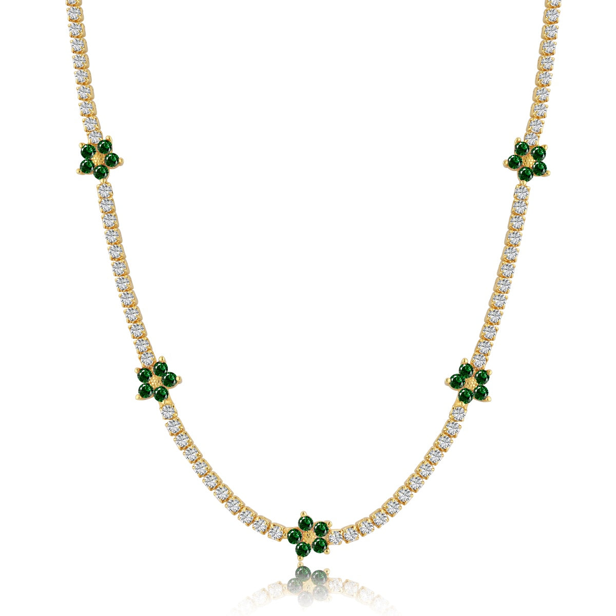[Oramore Jewelry]Luxurious Colorful Flower Tennis Necklace