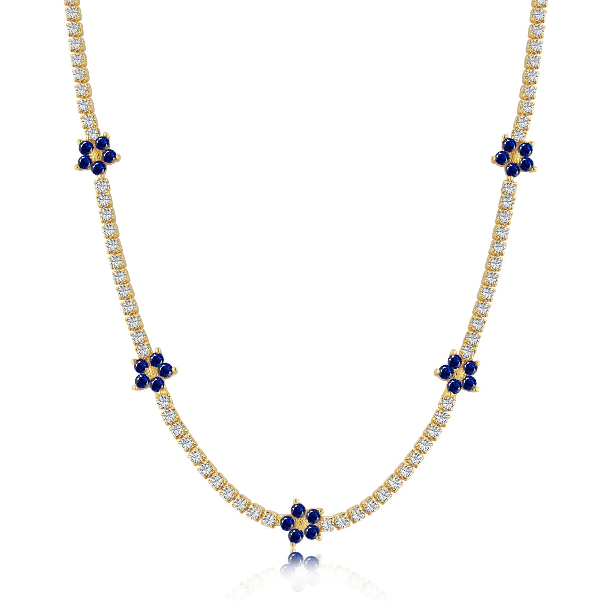 [Oramore Jewelry]Luxurious Colorful Flower Tennis Necklace
