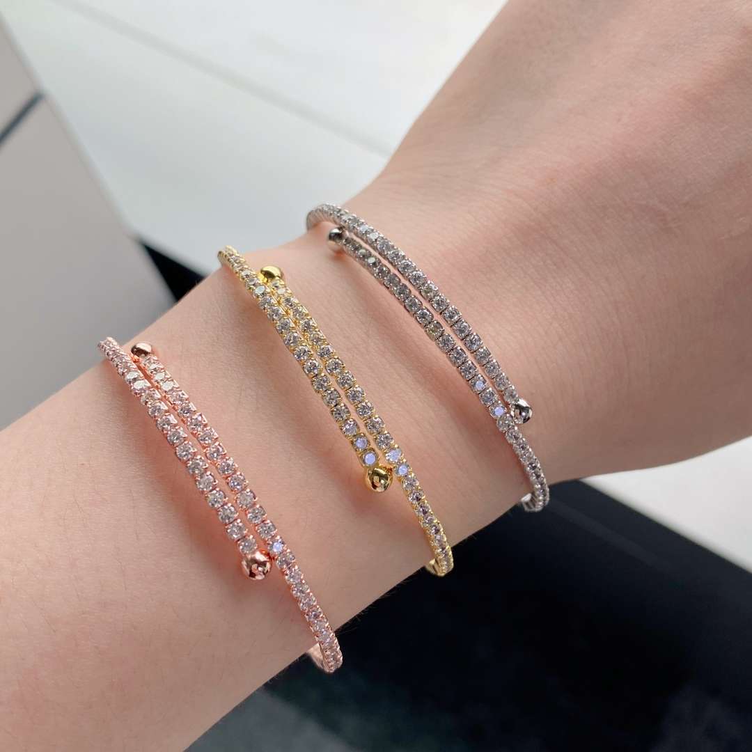 [Oramore Jewelry]Row of Diamonds Round Fashion Bracelet