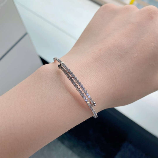 [Oramore Jewelry]Row of Diamonds Round Fashion Bracelet