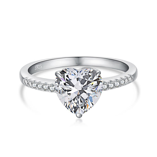 [Oramore  Jewelry]2.0 Carat Dazzling Lustrous Heart Cut Lover Ring