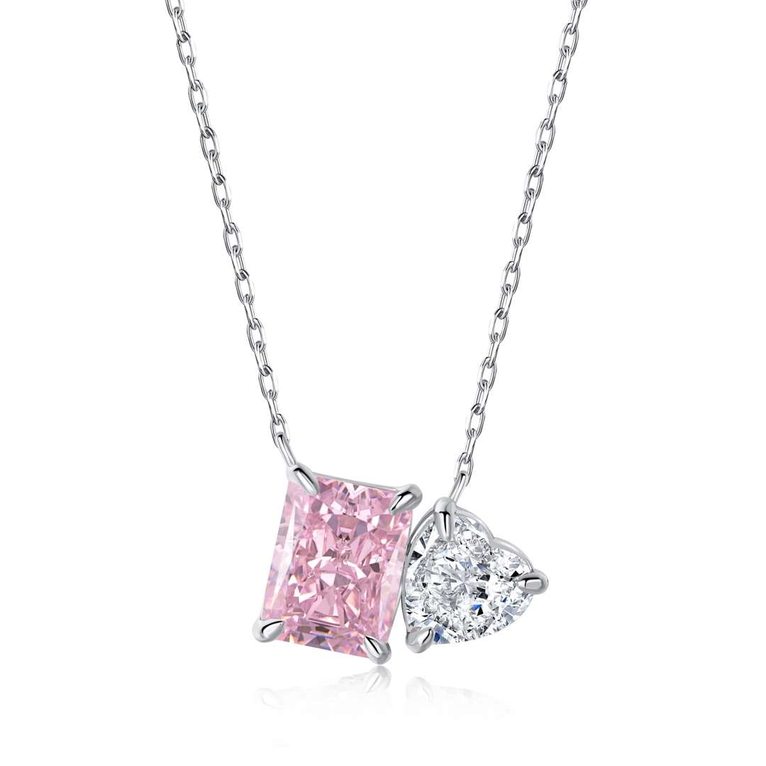 [Oramore Jewelry]Dazzling Square & Heart Shape Necklace