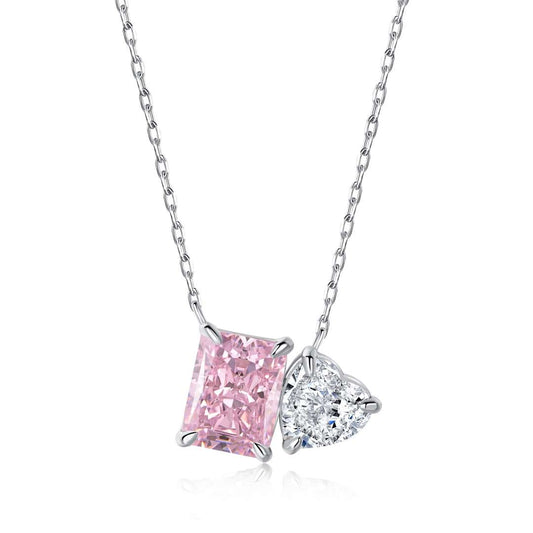 [Oramore Jewelry]Dazzling Square & Heart Shape Necklace
