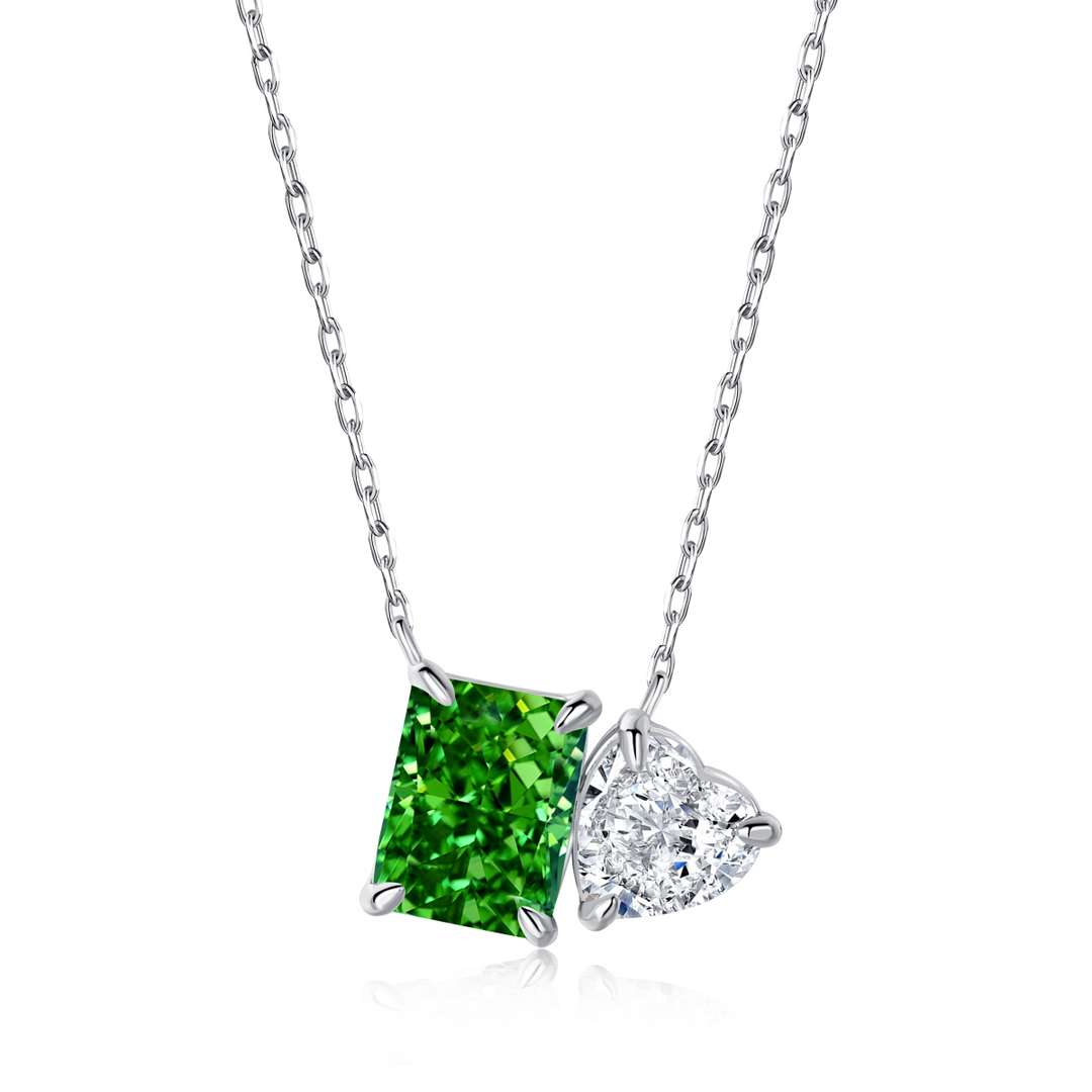 [Oramore Jewelry]Dazzling Square & Heart Shape Necklace