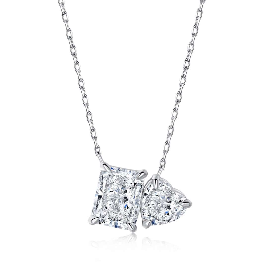 [Oramore Jewelry]Dazzling Square & Heart Shape Necklace