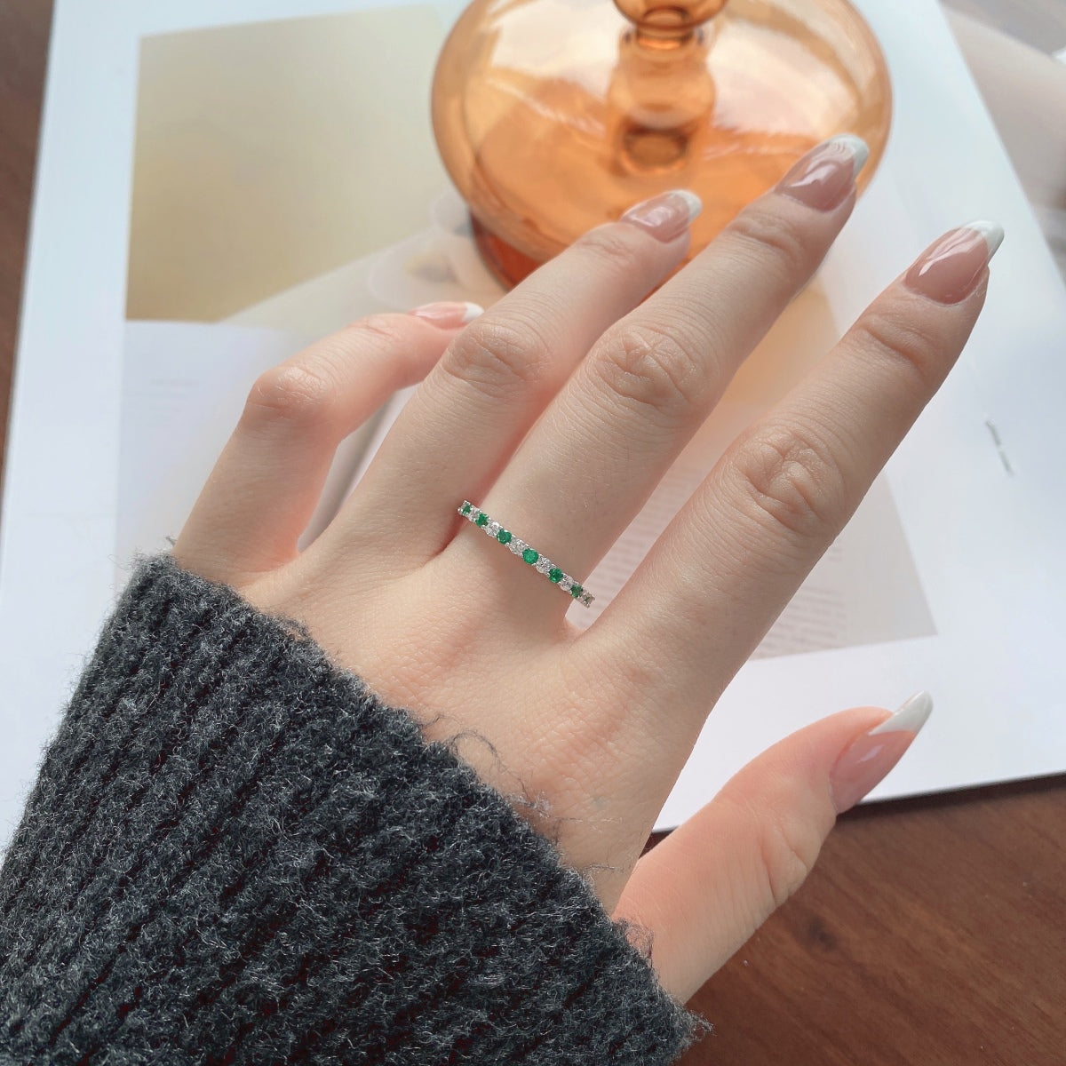 [Oramore  Jewelry]Exquisite Colorful Round Cut Tennis Ring