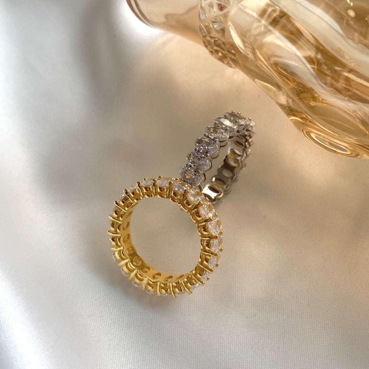 [Oramore Jewelry]Ornate Oval Cut Tennis Ring