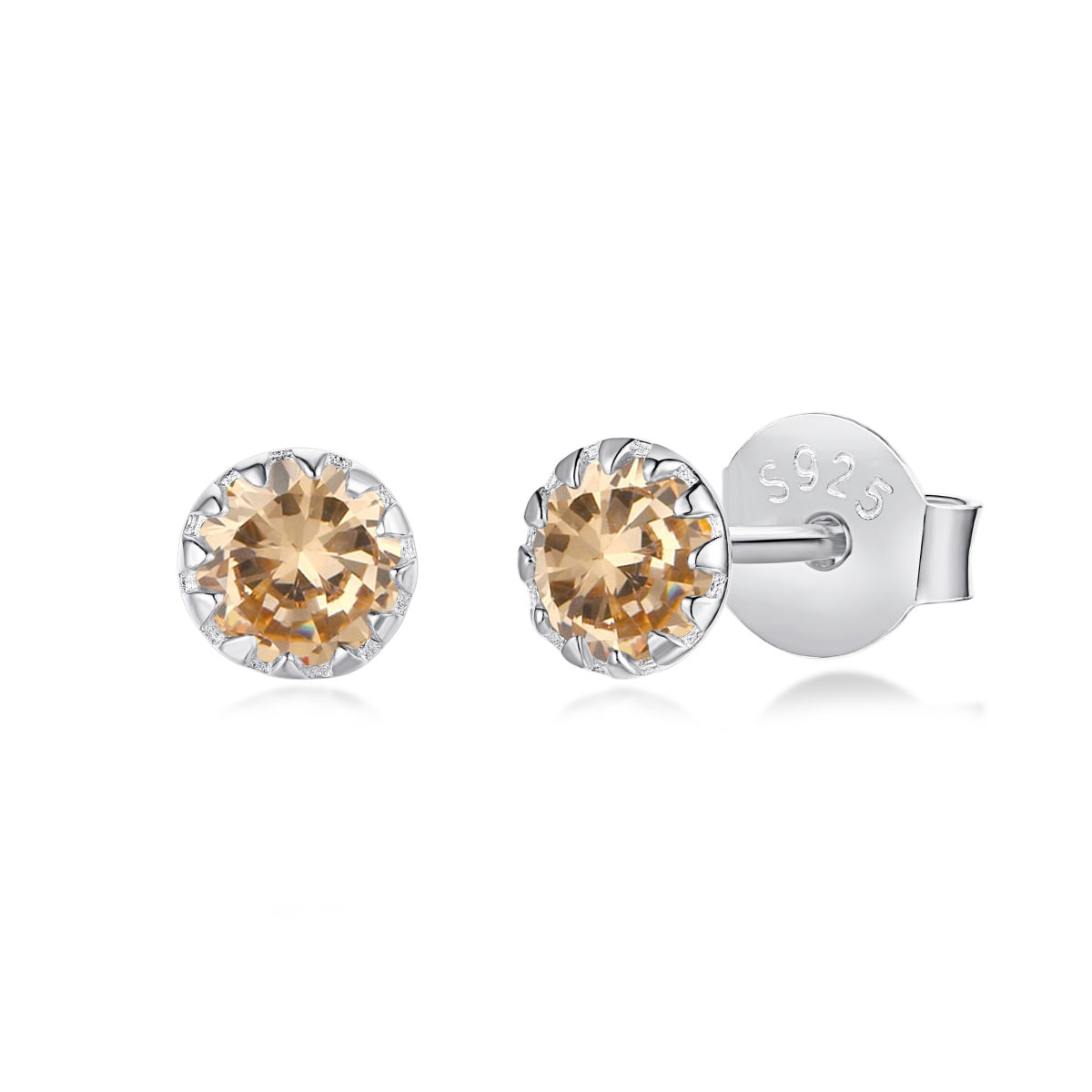 [Oramore Jewelry]Sparkling Colorful Round Shape Earrings
