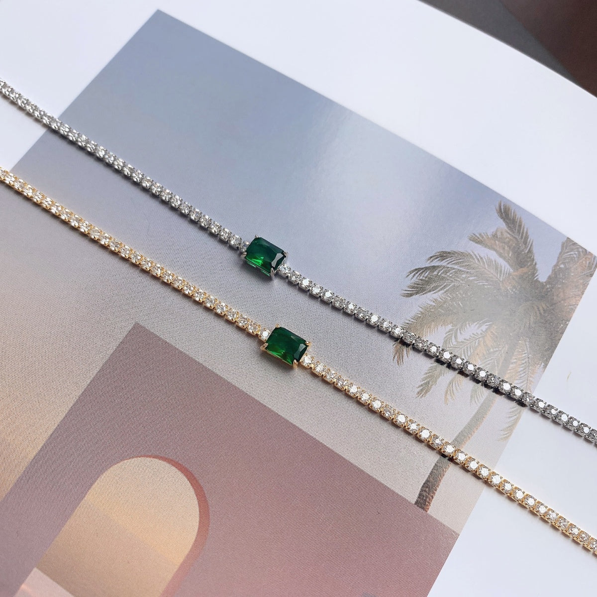 [Oramore Jewelry]1.0 Carat Unique Emerald Cut Banquet Bracelet