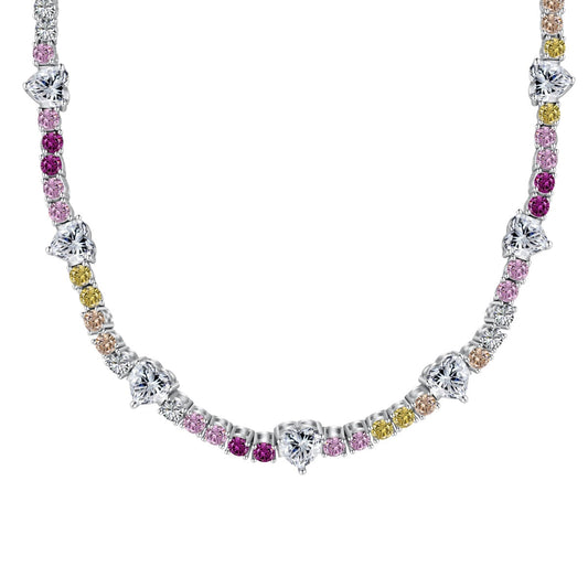 [Oramore Jewelry]Delicate Colorful Rainbow Tennis Chain