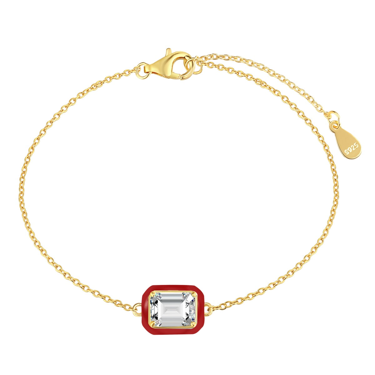 [Oramore Jewelry]2.0 Carat Sparkling Colorful Emerald Cut Daily Bracelet