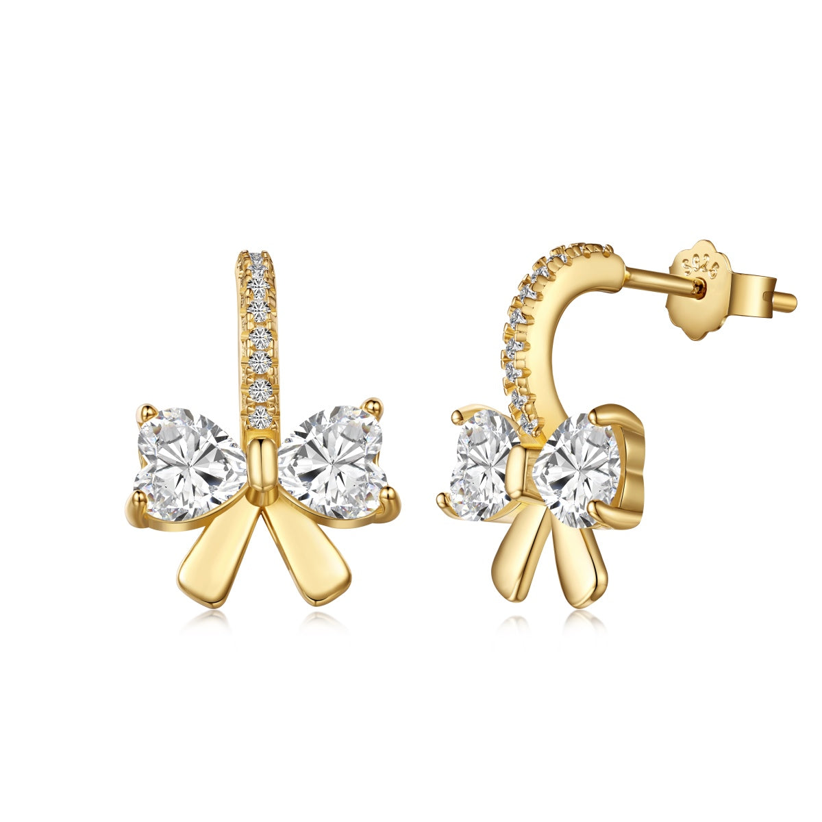 [Oramore Jewelry]Exquisite Earrings With Heart-Shaped Bow Design